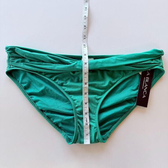 NWT La Blanca Island Goddess Shirred Band Hipster Bikini Bottoms in Calypso Sz 6 - Picture 10 of 10